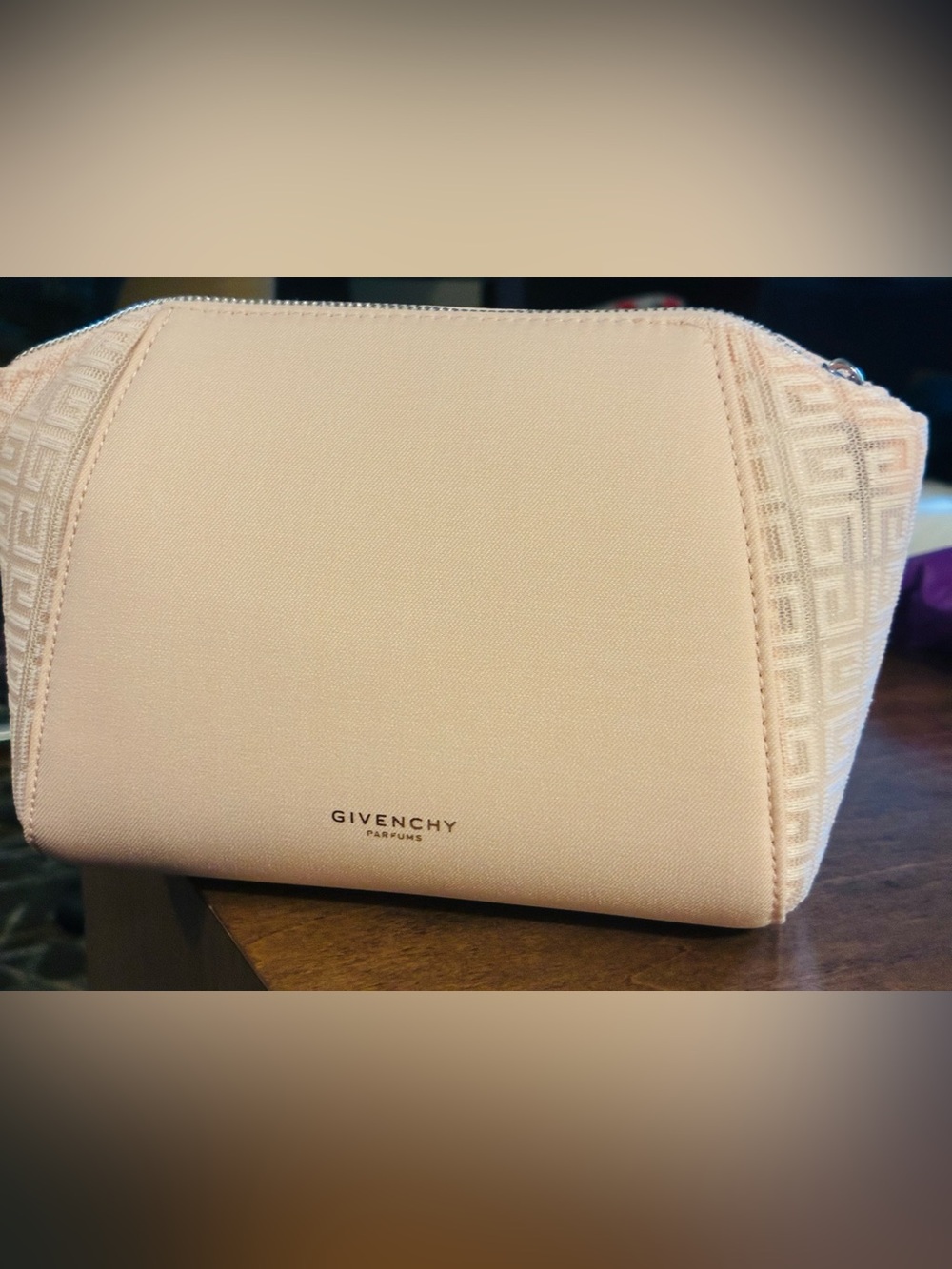 Givenchy Beautiful Rare Rose Pink Cosmetic Pouch with Silver Givenchy Embossing - Picture 10 of 17